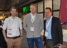 He only joined the company less than a week a go and already made his way onto the trade show. That's Richard Steenvoorden with Van der Hoeven Horticultural Projects. He was joined by his new colleagues Bas Duijvestijn and Gerard Oorthuys.